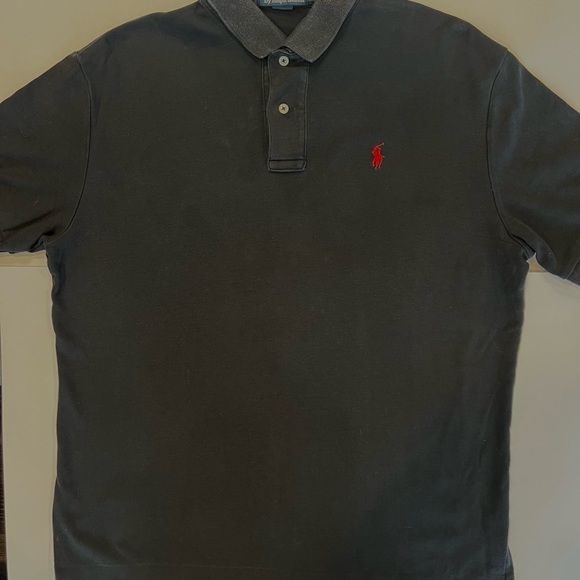 Ralph Lauren Men's Polo Shirt in Black with Red Logo - Picture 2 of 4